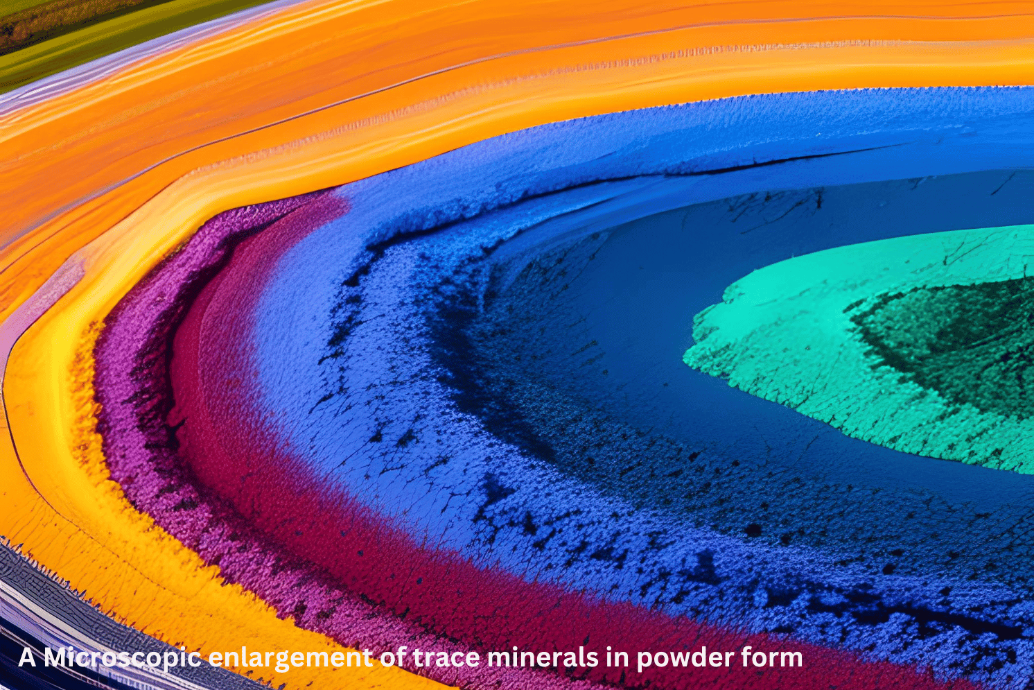 Microscopic enlargement of trace Minerals in powder form Amsterdam biosciences fertilizer